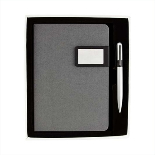 Libreta Con Placa De Aluminio Y Boligrafo