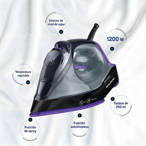 Plancha Vapor 250ml Suela Antiadherente Selene Taurus Color