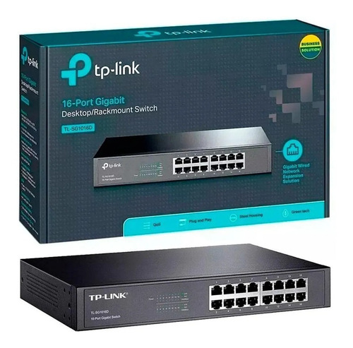 Switch Gigabit Desktop Tplink 16 Portas Tl-sg1016d 1000 Mbps