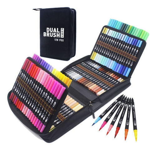 Juego De Rotuladores W-132 Colores Con Doble Punta Para Arte