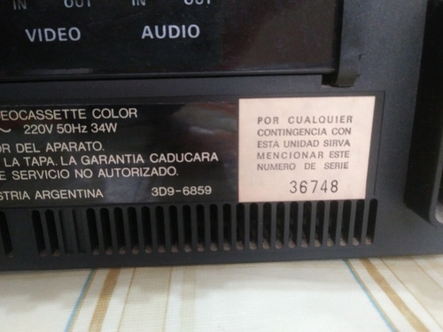 Video Cassetera Grabadora Philco