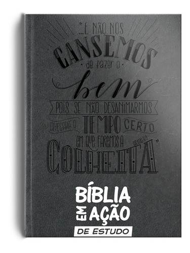 Bíblia Em Ação De Estudo - Capa Luxo Cinza- Mensagem