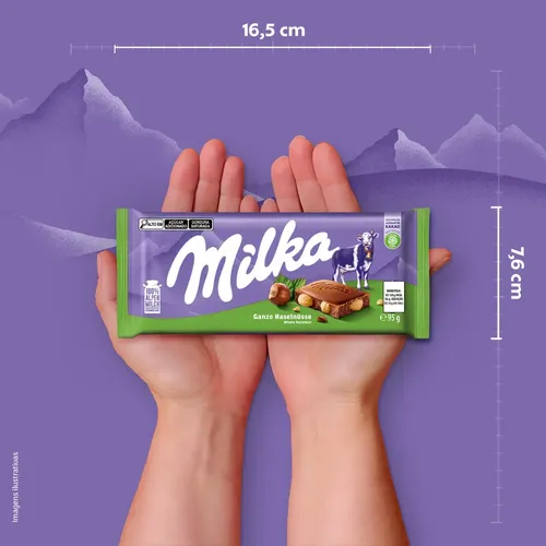 Chocolate Milka Whole Hazelnut Tablete 95g Milka Mondelez ao leite