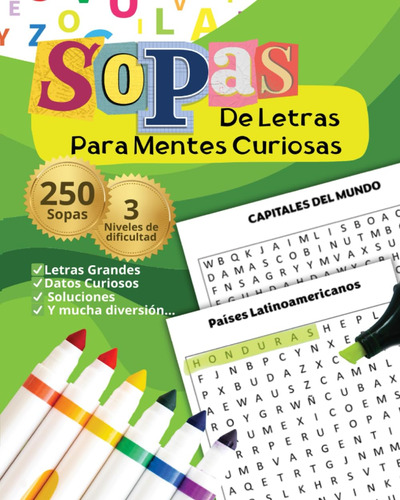 Sopas De Letras Para Mentes Curiosas: 250 Sopas, 3 Niv 61rs5