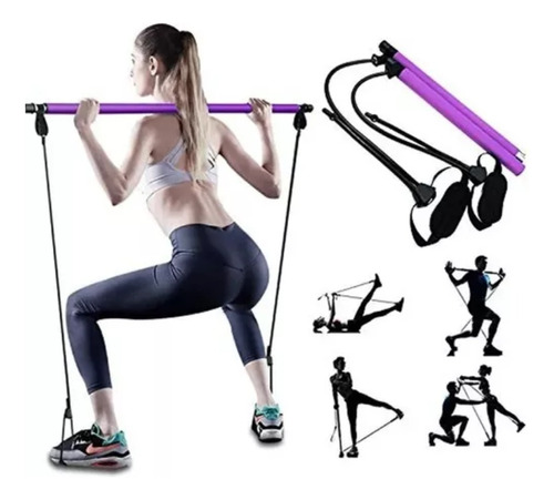 Barra De Pilates Kit Portátil Con Banda Elástica