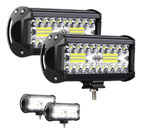 Par Faros 7''auxiliares 120w Triple-fila 6000k