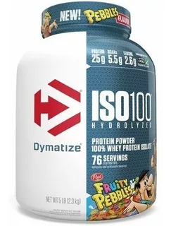 Iso 100 2,3kg Dymatize Whey 100% Isolado E Hidrolisado 5lb Sabor Fruity Pebbles