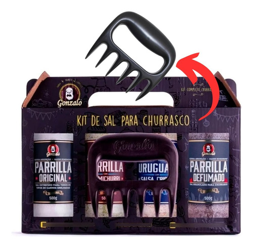 Kit Churrasco Sal Parrilla Uruguaio Original Gozalo 4 X 500g