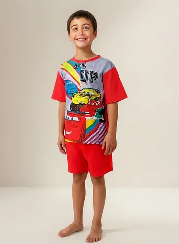 Pijama Algodón Cars Verano Caffarena Talla 10 Color Rojo