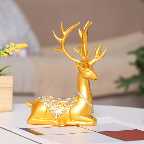2x Colección De Figuras De Alce Adornos De Escritorio Para