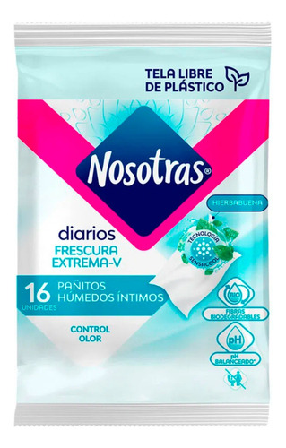 Pañitos Humedos Intimos Nosotras Frescura Extrema-v 16u