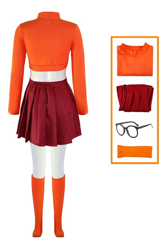 Velma, Uniforme De Cosplay, Anime, Para Mujer, Color Naranja