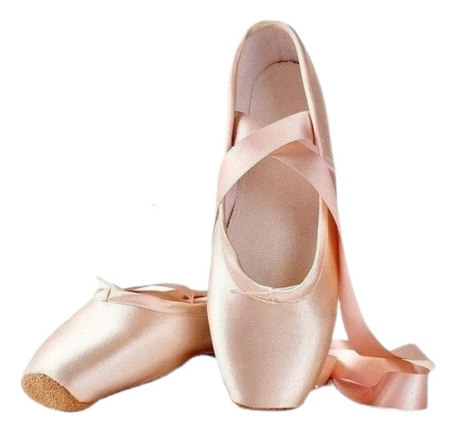 Zapatos Punta Zapatillas De Ballet De Vendajes Con Puntas A