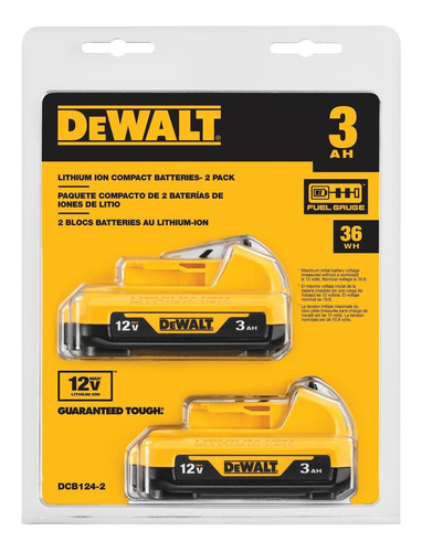 Paquete De 2 Baterías Iones De Litio De 12v Max 3ah Dewalt