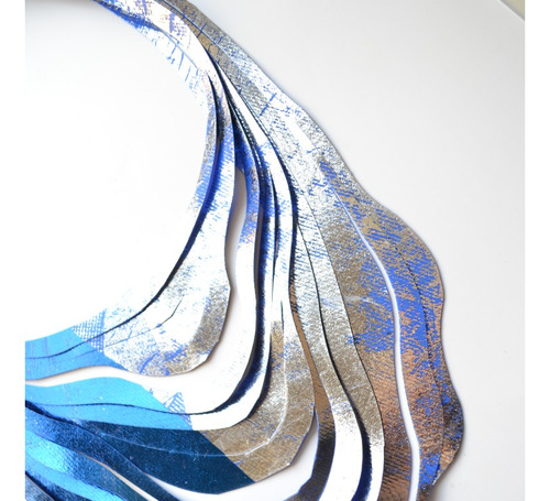 Imagen 4 de 6 de Collar Ondas - Azul Y Plata