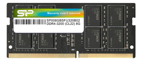 Silicon Power Ddr4 8gb 3200mhz (pccl22 Sodimm 260-pin 1.2v