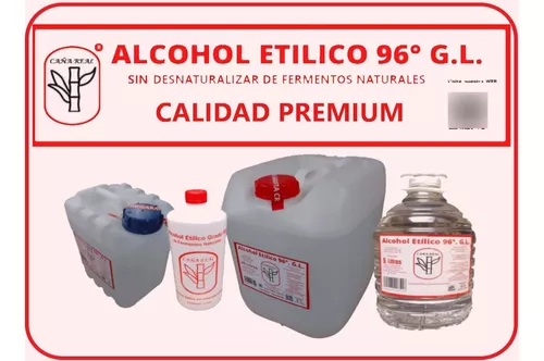 Alcohol Etilico 96 Grado Alimenticio Potable 5 Litros Caña