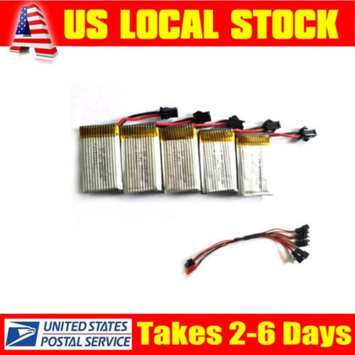 5 X 7.4v 500mah Baterías + Carga Cable Set Para Jjrc H8c F18
