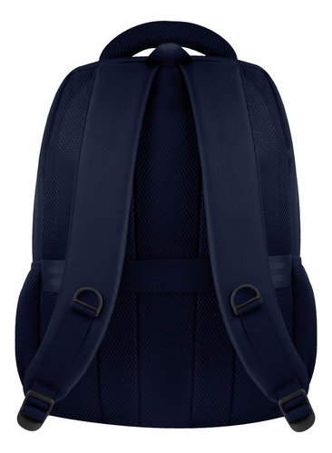 Mochila Para Laptop 15.6-17 Gran Capacidad Essentials Perfect Choice Color Azul Oscuro Diseño De La Tela Lisa