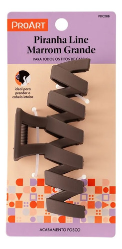 Piranha De Cabelo Line Marrom Fosco Grande Proart