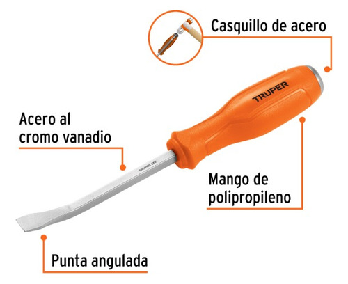 Barra De Palanca Mini Barreta 20cm Angulada Acero 101048