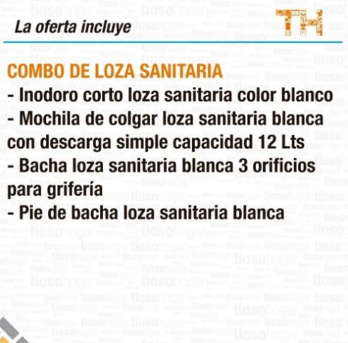 Juego De Baño 4 Piezas Alberti Sanitarios + Oferta Lavatorio