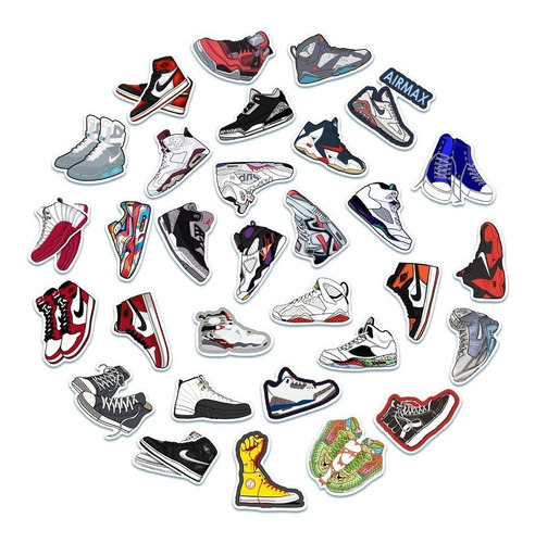 Imagen 1 de 5 de Sneakers Nike - Set De 50 Stickers / Calcomanias / Pegatinas