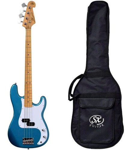 Baixo Sx Spb57 Azul Lpb Precision Bass 4 Cordas Com Bag+nfe