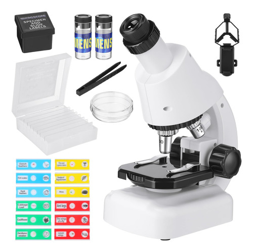 Pullcrease Kids Beginner Microscope Kit 100x-1200x Compound