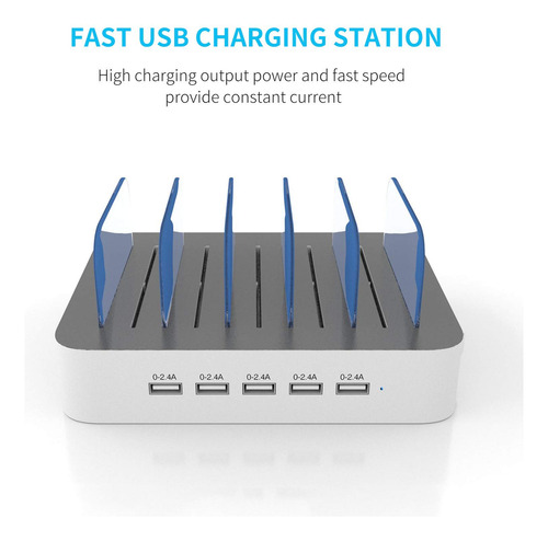 Estación De Carga Mstjry 5 Puertos Para Iphone Ipad Celulare Color