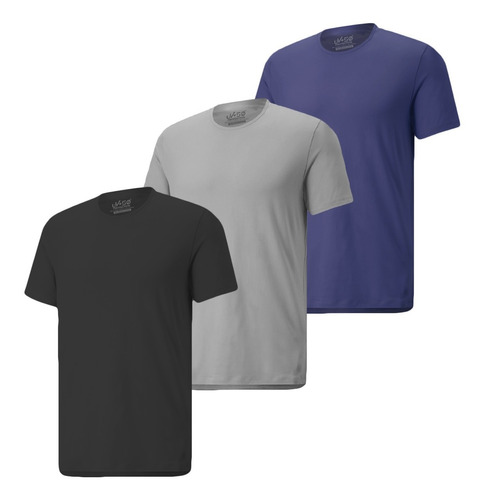 Kit 3 Camisetas Masculina Lisa Dry Fit Malha Fria Uv 50+