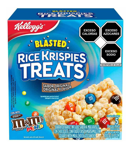 Barras Kellogg's Rice Krispies Treats M&m Sabor A Malvavisco De 100g