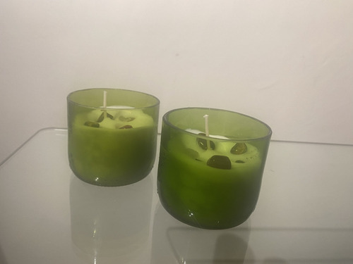 Vela Aromatica En Vaso De Botella Reciclado
