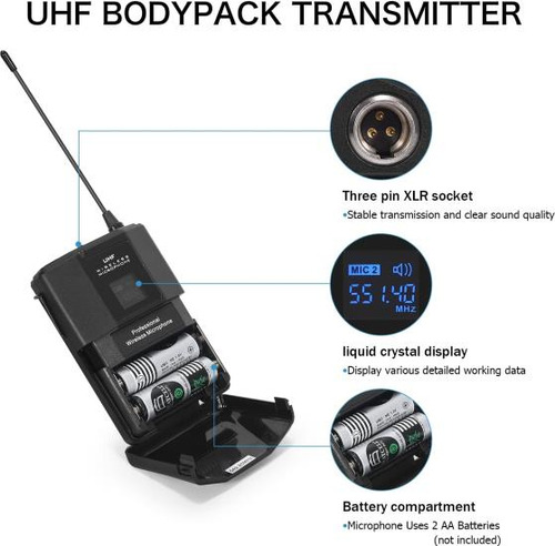 Microcking Uhf Sistema De Microfono Inalambrico Microfono In