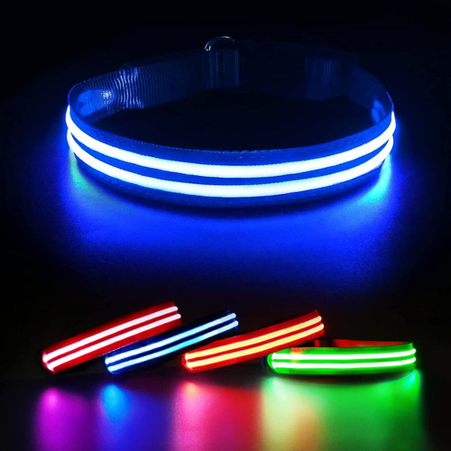 Collares Para Perros Reflectante Correa Con 2led Ajustable