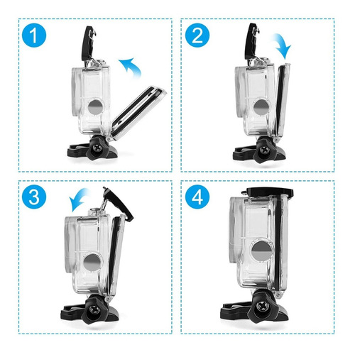 Imagen 8 de 10 de Carcasa Sumergible Para Camara Gopro Hero 8 Black 60 Mts
