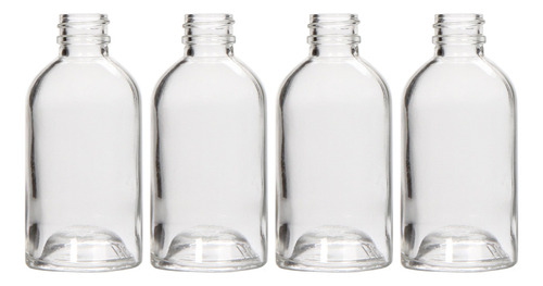 Juego De 4 Botellas De Vidrio Redondas Para Aceites Esencial Transparente