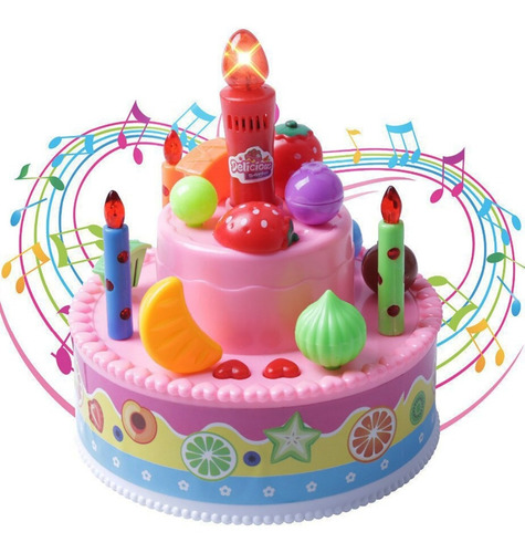 Torta Cumpleano Feliz Luz Sonido 12cm Toy New 36001a Bigshop