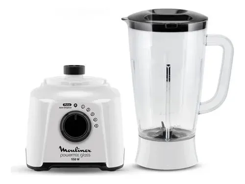 Licuadora Jarra De Vidrio Moulinex Powermix 5 Velocidades Color Blanco