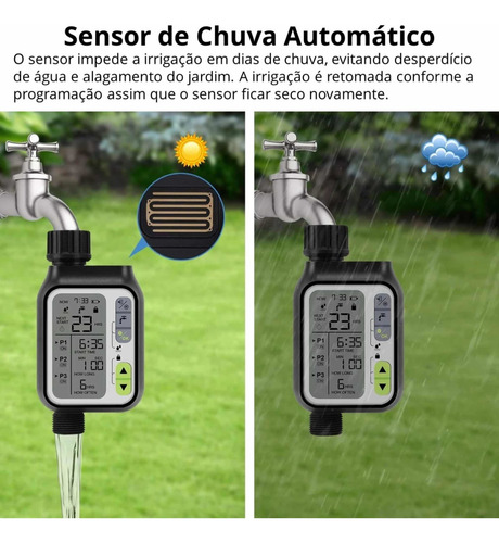 Timer Automático C/ Sensor De Chuva - Irrigador P/ Grama