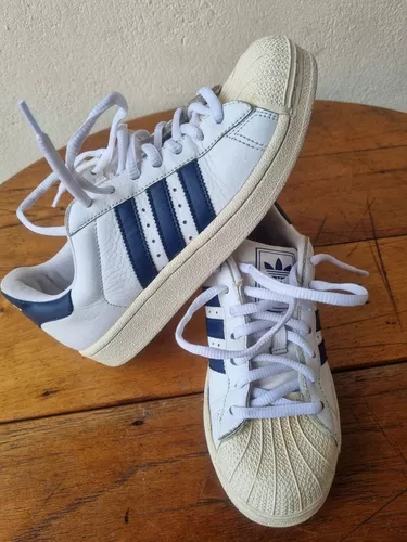 Tenis adidas Super Star Branco E Azul 35