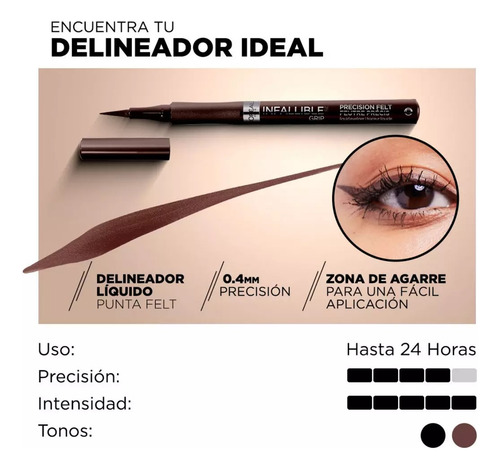L'oréal Delineador Infallible Precision Felt 02 Brown