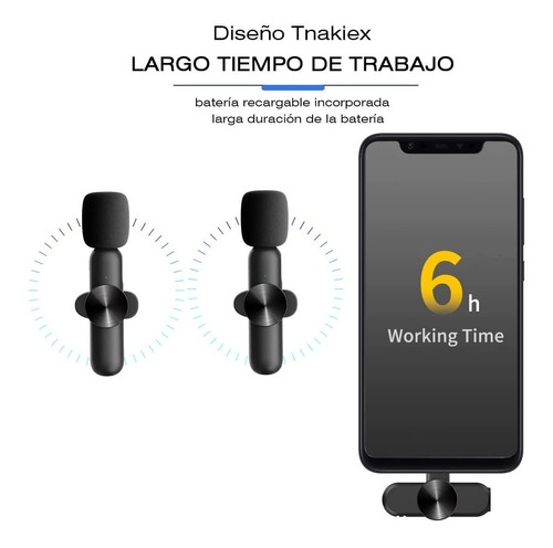 2 Unids Micrófono Lavalier Tipo C Para Teléfono Android 