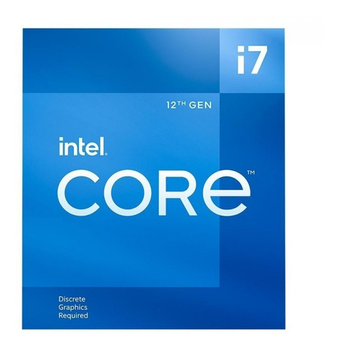 Imagen 1 de 3 de Procesador Intel Core i7-12700F BX8071512700F de 12 núcleos y  4.9GHz de frecuencia