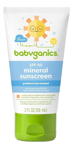 Protetor Solar Babyganics Mineral Sunscreen Fps 50 Mineral Sunscreen Em Creme 1 Unidade De 59 Ml