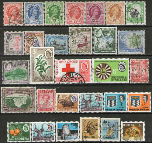 Rhodesia 30 Sellos De Todas Las Rhodesias Años 1932-78