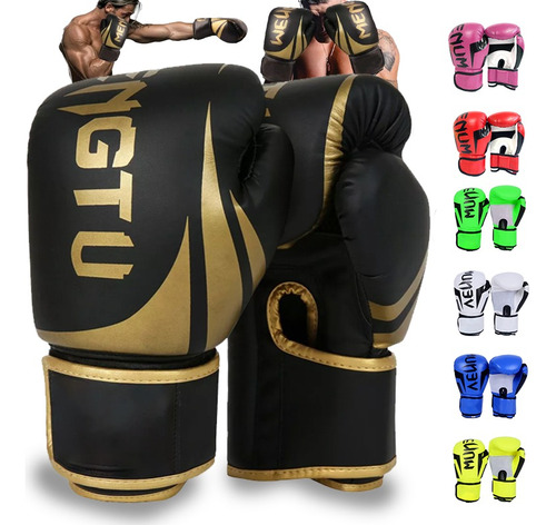 Guantes De Box Para Kickboxing,strap Velcro, 8 - 12 Oz