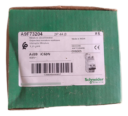 Disjuntor Acti9 Ic60n 2p Curva B 4a 440v A9f73204-br