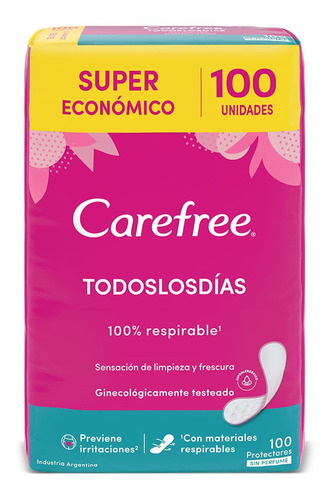 Protectores Diarios Carefree Los Días X100 Unidades