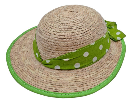 Sombrero De Playa Infantil Con Liston Verde